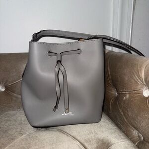 Ralph Lauren Taupe Drawstring Bucket Shoulder Bag